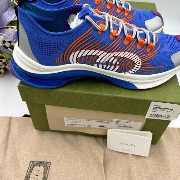 Men’s Gucci blue run low top sneaker size 11 made in Italy - Picture 8 of 9